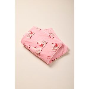 Pink Swan Print Plush Throw Blanket Soft Cozy Coquette Balletcore Decor